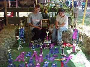 Travis Weymouth & Courtney Hall - Ribbons won todate at 2001 fairs